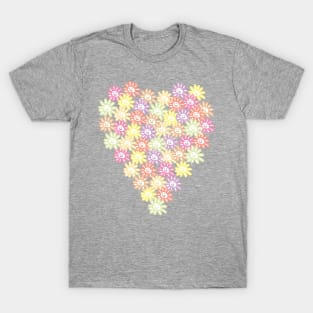 Daisy Smiley Faces Heart for Valentines Day T-Shirt